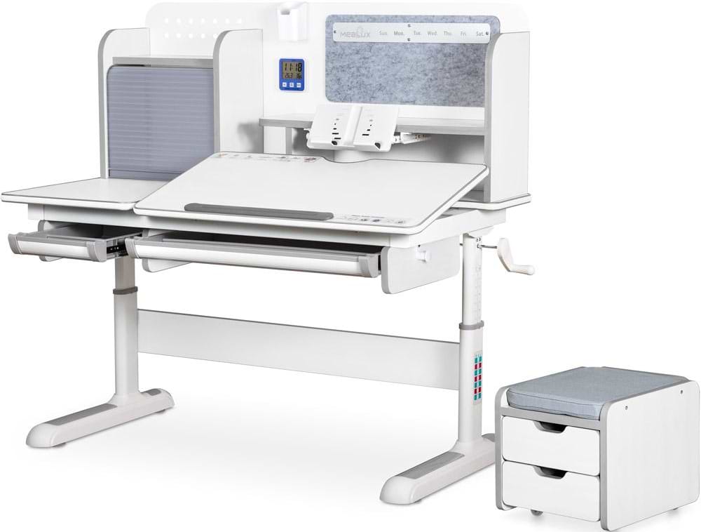Парта школьная Mealux Winnipeg Multicolor Plus WG Grey (BD-630 WG с тумбой)